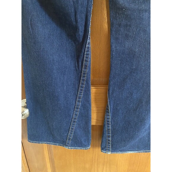 True Religion Men Denim Jeans 36 Bootcut/Flare Twisted Seams Green/Yellow Paint - Picture 5 of 13